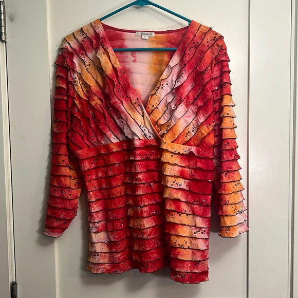Women’s fancy top! Wonderful colors and sparkles! - Picture 1 of 4